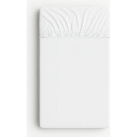Sábana bajera ajustable de rizo para cuna 140x70cm - blanca (1/4)