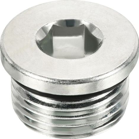 7/8-14UNF Bouchon Tuyau, Filetage Mâle À Tête Hexagonale Interne Accessoire Tuyauterie Accessoires Idéal Pour Boucher L'Extrémité Des Tuyaux (Argent) - (1/4)