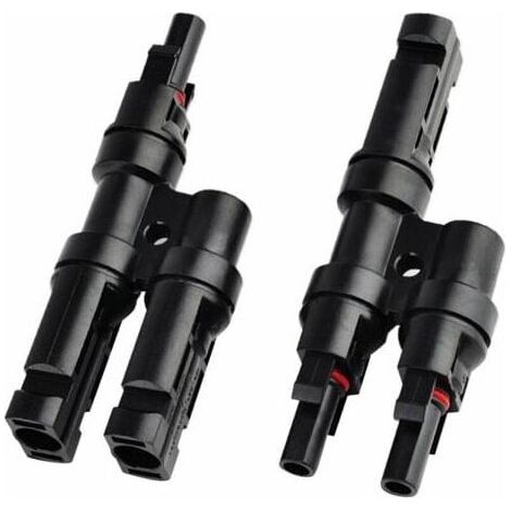 Conectores de derivación MC4 para paneles solares - Conector en T/Y para distribución de cables (1/4)