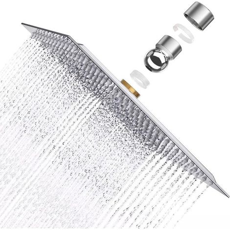 Douche pluie carrée 25 x 25 cm en acier inoxydable 304 ultra-fin – finition premium, montage mural facile (1/5)
