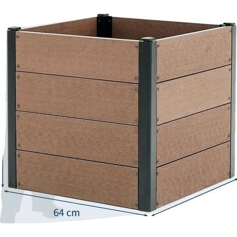 Macetero de jardín, resistente a la intemperie, fácil montaje, 646460 cm. Con base. (1/2)