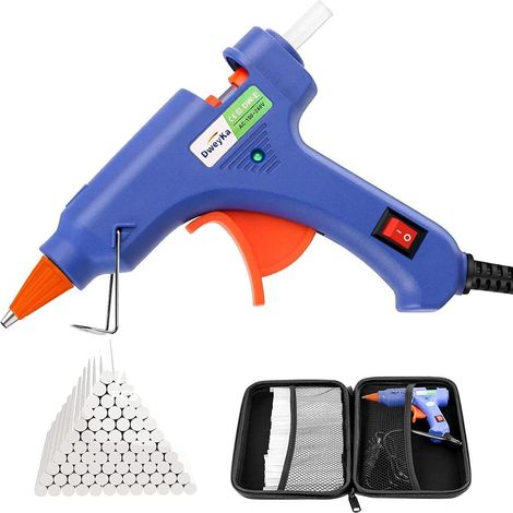 Pistolet à Colle Chaude 75pcs Bâtons Chauffrage Rapide et Sûr Pistolet à Colle 20W, y Compris un Sac à Outils, Anti écoulement pour Réparation, Artisanat, DIY, Maison, Bricolage, Bureau-Bleu (1/5)