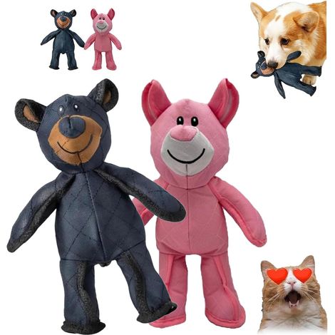 2-Pack Jouet Chien Ours, Matériau Robuste 3 Couches, Jouet Couineur Interactif, pour Gros Chiens Mordants (1/5)