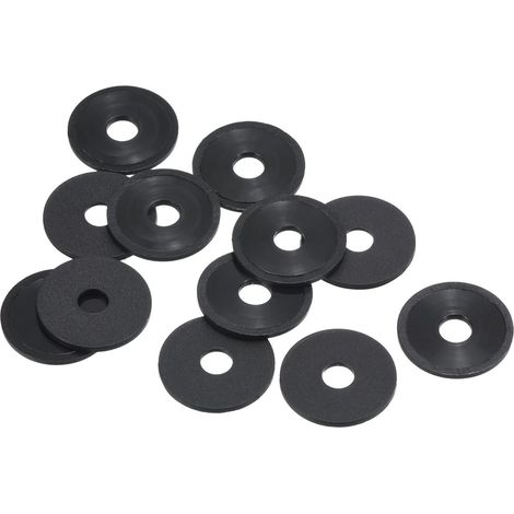 M4 Nylon Plat Rondelle, 12 Paquet 4mm ID 15mm OD Étanchéité Espaceur Joint Anneau pour Robinet Tuyau Eau Tuyau Fixation Boulon, Noir (1/5)