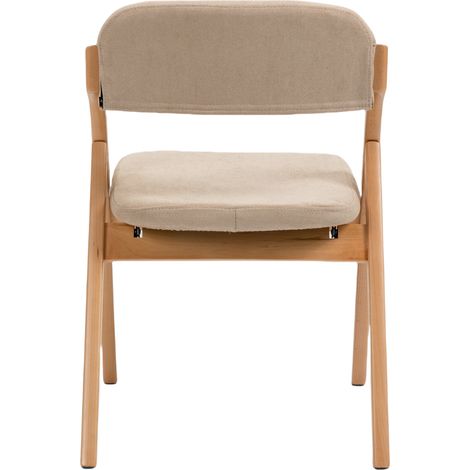 Lot de 2 chaises pliantes rembourrées en bois avec housse amovible, assise confortable et pliage compact pour cuisine, salle à manger et invités  CHICFURN (1/5)