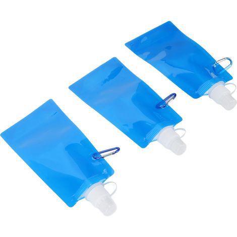 480 ml faltbare Wasserflasche, tragbar und ultraleicht, mit Befestigungshaken. (1/5)