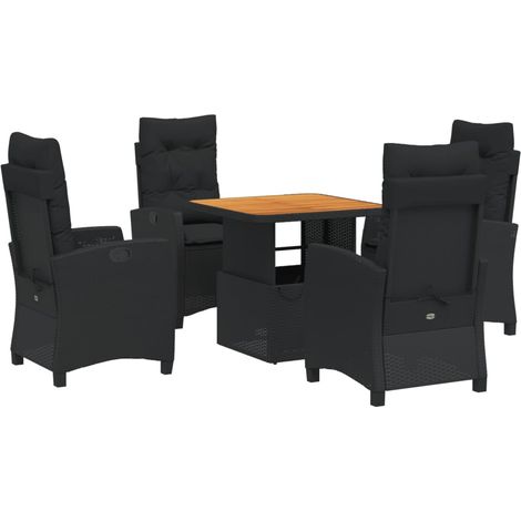 Maison Exclusive - Set de muebles jardín 5 pzas con cojines ratán (1/5)