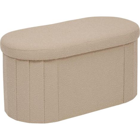 Pouf Coffre Double "Fink" 76cm Taupe (1/5)