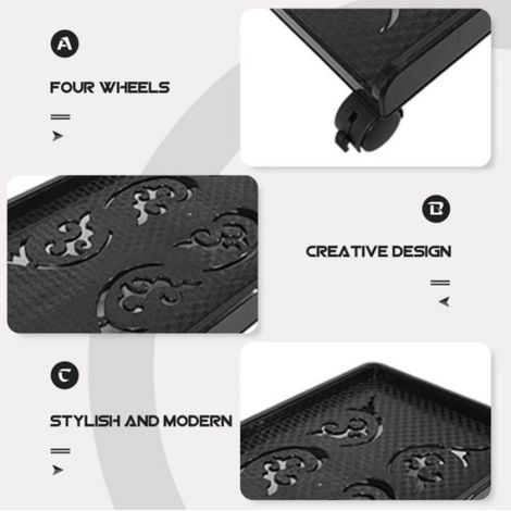 Support Pour Tour Ordinateur - Noir - 47 x 25 x 4 cm - Roulettes Pivotantes Avec Frein - Pour Amélioration Du Refroidissement - 1 Pièce (1/5)