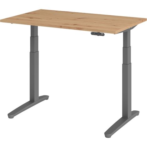 bümö Schreibtisch elektrisch XBHM Rechteck: 120 x 80 cm Asteiche