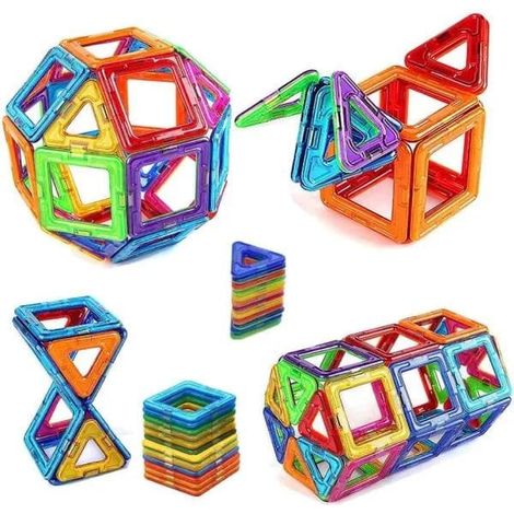 Jeu de construction magnétique avec 40 aimants multicolores