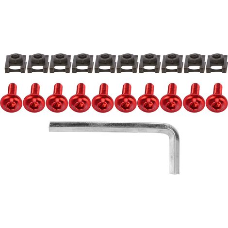 Satz mit 6 eloxierten M6-Schrauben für Motorrad-Windschutzscheiben, Kawasaki-Verkleidungsersatz, rotes Aluminium, Verkleidungsbefestigung (1/5)