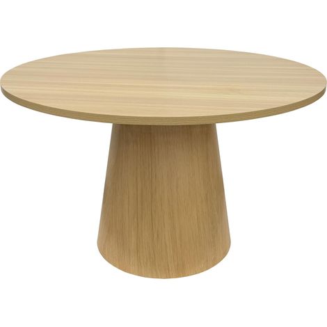 Oviala – Table à manger ronde 120 cm – MDF effet bois clair – Hauteur 75 cm – Pour 4 convives – Certification FSC® MIX à 80%