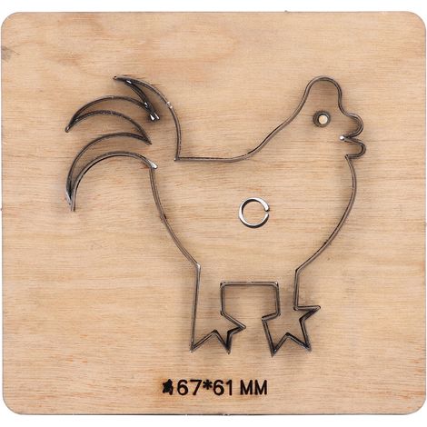 Moule de découpe en acier allié pour cuir, poinçon DIY forme coq, accessoire artisanal de découpe métal (1/5)