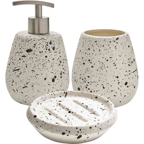 Set salle de bain moucheté 3 pièces céramique