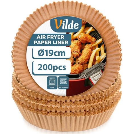 Insert Air Fryer - Rond - 19 cm Diamètre Supérieur - 16 cm Diamètre Inférieur - Hauteur 4,5 cm - Papier Huilé - Lot de 200 (1/5)