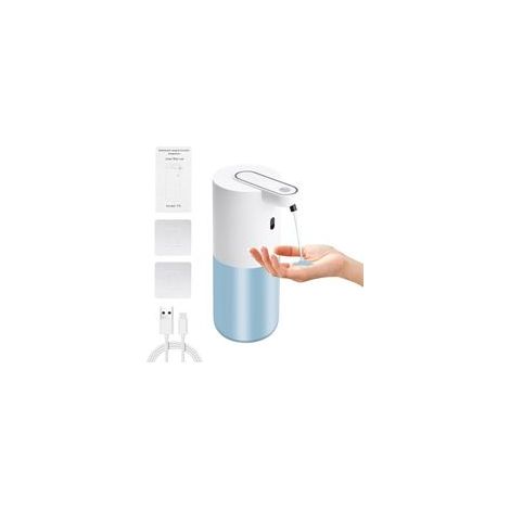 Distributeur de savon automatique – Distributeur de savon sensoriel à 4 niveaux, 1 rechargeable par USB, support mural de 400 ml