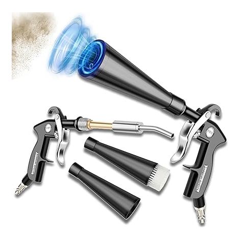 Pistolet de soufflage d'air comprimé Pistolet de nettoyage à sec Buse rotative Compresseur à air adapté à 0.6-0.92 MPa Pistolet compresseur air pour nettoyage voiture (1/5)