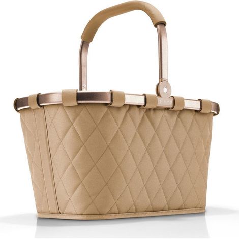 Reisenthel BK6046 carrybag Cestino per shopping 22 L in poliestere riciclato con cerniera e tasca interna colore Beige