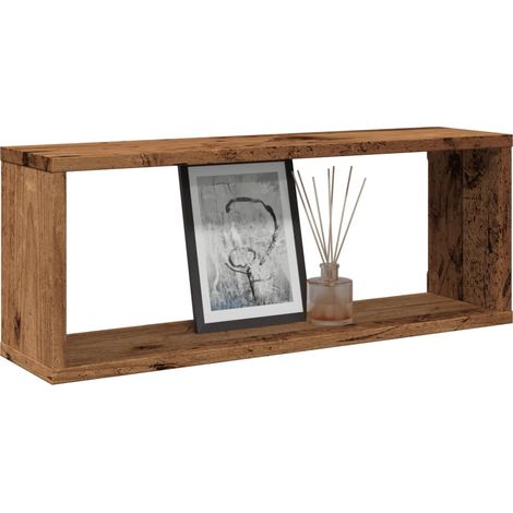 Würfel-Wandregale 6 Stk. Altholz-Optik 60x15x23 Holzwerkstoff
