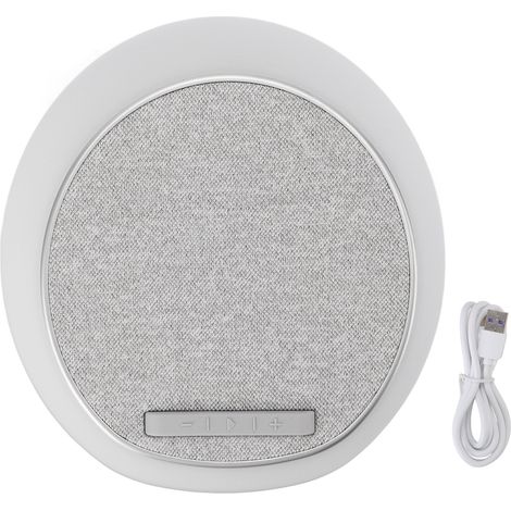 Lampe de bureau musicale avec chargeur sans fil, lampe de chevet tactile, haut-parleur Bluetooth portable, support pour téléphone, veilleuse à intensité variable, gris clair (1/5)