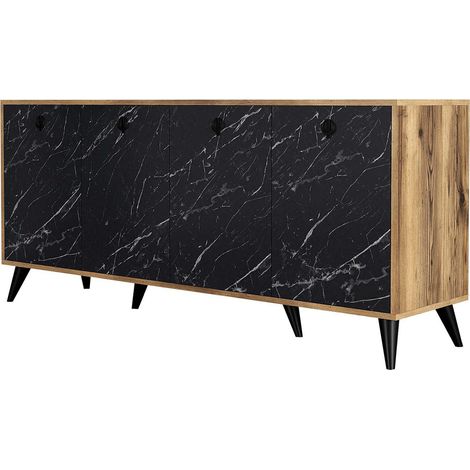 Buffet en bois "Elite" - 180 x 45 x 80 cm - Noir