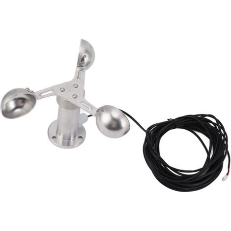 QORVA- Anémomètre à capteur de vitesse du vent 3 tasses – Alliage d'aluminium léger – Tension 0-3,8V – Mesure précise en centrales électriques - VENT 0-3 (1/5)