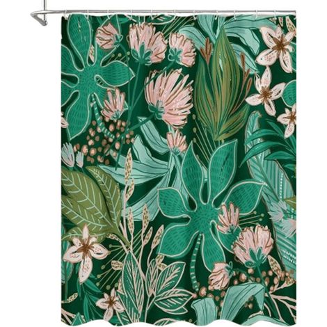 Duschvorhang – Schimmelresistent – Badezimmervorhang – Moderner Duschvorhang mit Blumenmuster – Waschbares Polyester – 180 x 200 cm (1/5)