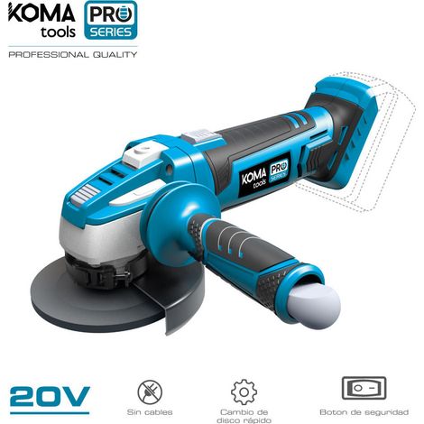 Meuleuse 20v (sans batterie ni chargeur) ø115mm 28,9x23,9cm koma tools batterie pro series. (1/2)