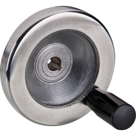 Volant a disque DRM 200 x 20 aluminium, avec poignee et denture (1/3)