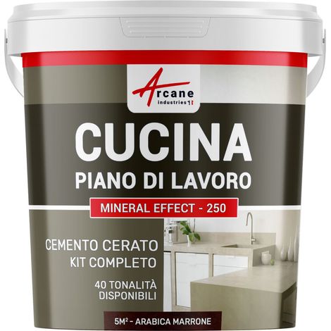 Microcemento cucina: per piano di lavoro e pavimento della cucina - 5 m² (in 2 strati) Arabica marrone - ARCANE INDUSTRIES