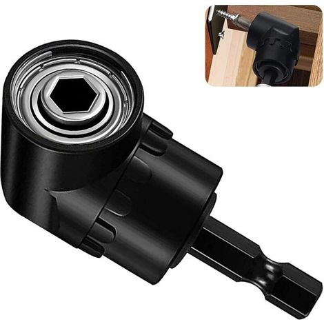 Visseuse d\'angle,Perceuse à angle droit,Porte-embout d\'angle multifonctionnel 105° avec changement rapide 1/4" et porte-embout magnétique,Adaptateur d\'embout pour le perçage d\'espaces étroits (1/5)