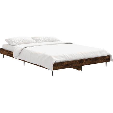 vidaXL Giroletto senza Materasso Rovere Fumo 120x190 cm in Truciolato (1/4)