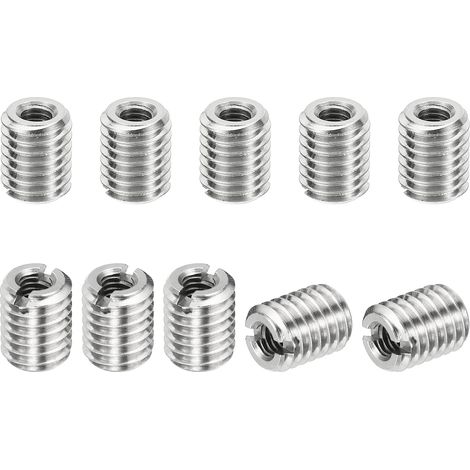 Filetage Adaptateurs Manchon Réduction Écrou Insert Fileté, 10 pcs M81.25 Mâle à M40.7 Femelle Réparation Insérer Écrou Vis Réducteur Conversion Inox Acier Fixation 10mm (1/5)