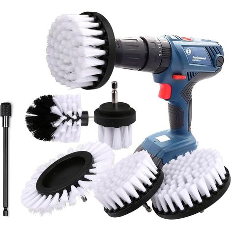 Baignoire Lot de 6 brosses de Nettoyage pour perceuse visseuse sans Fil kit de Nettoyage pour Jantes (1/5)