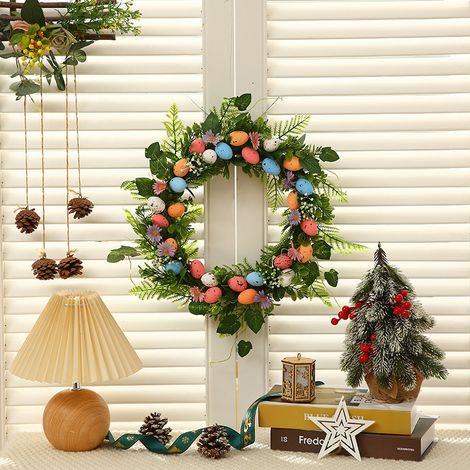 Guirlande d'œufs de Pâques du monde entier, ornement original, décoration murale en forme d'œuf, accessoires pour la maison (1/5)