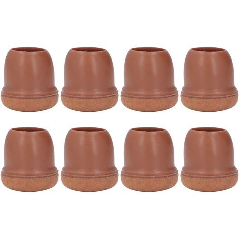 Lot de 8 capuchons marron pour pieds de chaise, protège-sol en TPE pour meubles, table et tabouret (1/5)