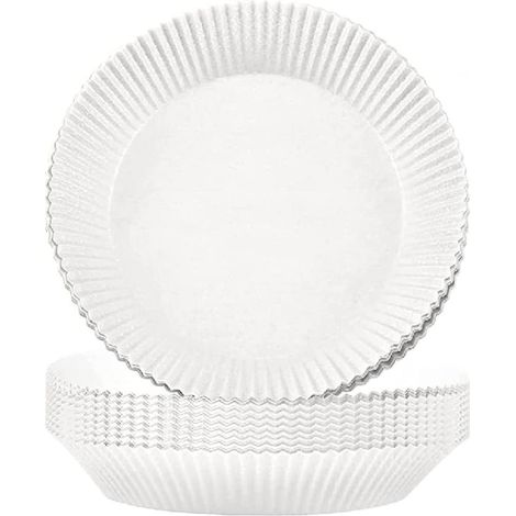 Lot de 50 feuilles de papier sulfurisé jetables pour friteuses à air, 16 cm, blanches, pour une cuisson et une pâtisserie plus faciles et un nettoyage plus aisé.-AquaForge (1/5)