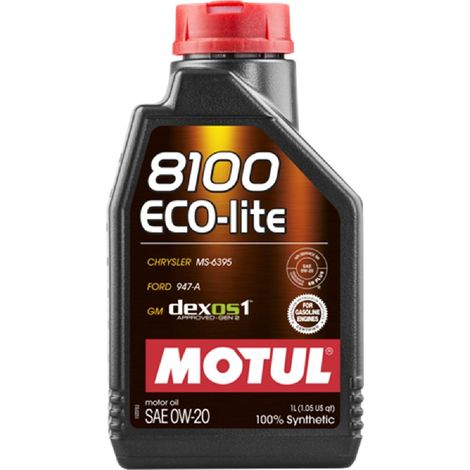 4x Huile Motul 8100 Eco-Lite 0W20 bidon de 1L