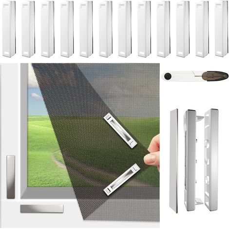 Grey magnetic mosquito net, 150 x 130 cm, with 12 pairs of magnets. A smart choice for indoor use. (1/5)