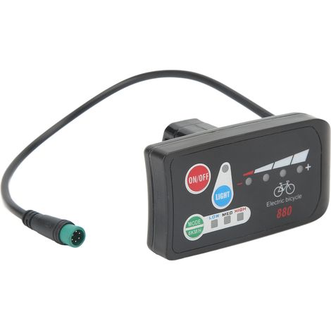 Compteur LED léger en ABS pour vélo électrique avec connecteur étanche 36 V (modifiable) (1/5)