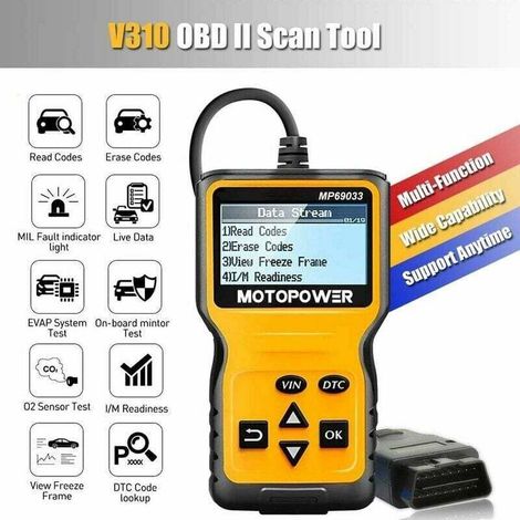 OBD2 Universal-Scanner, Motorfehlercodeleser, CAN-Diagnosegerät für alle OBD-II-Protokolle in Fahrzeugen ab (1/3)
