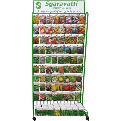 Espositore Verticale Sgaravatti in Metallo per Bustine Semi 72 Ganci