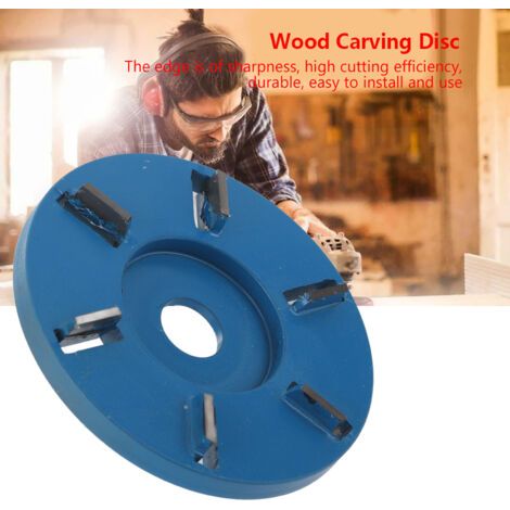 Disque de Sculpture sur Bois, Roues pour meuleuse d'angle Roues et disques abrasifs Acier 6 Dents Puissance Outil de Fraisage Meuleuse d'angle Accessoires pour Le Travail du Bois(Lame Plate) L (1/4)