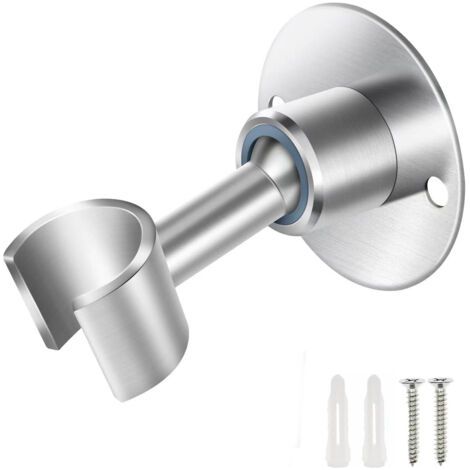 QORVA-Support de pommeau de douche en acier inoxydable, support de pommeau de douche de salle de bain réglable à 360 °, support mural de support de douche en métal (1/3)