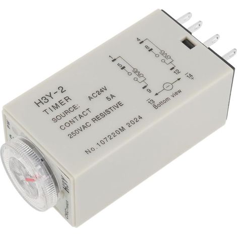 1 x H3Y-2 Time Delay Relay 10s 5A 8 Pin AC24V 0.5-10s Delay Relay for Automated Control of Industrial Applications (1/5)