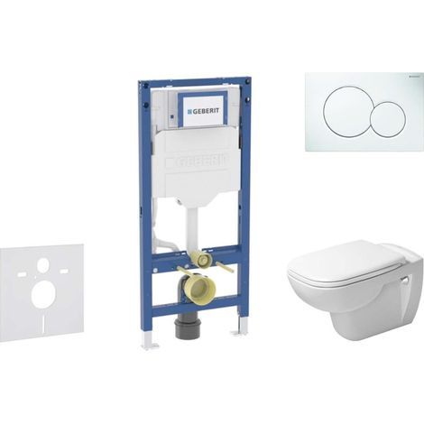 Geberit Duofix - Set Vorwandelement, D-Code-WC mit Softclose-Sitz und Sigma01-Betätigungsplatte, Alpinweiß SANI11CP3100 (1/5)