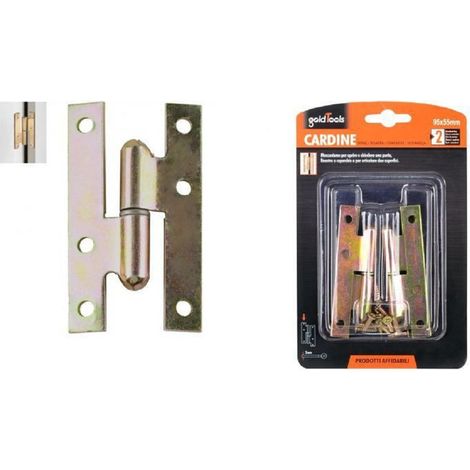Trade Shop - Scharnierpaar H-förmiges Scharnier Scharnier für Fenstertüren 95 x 55 x 2 mm Schrauben 91157 - (1/2)