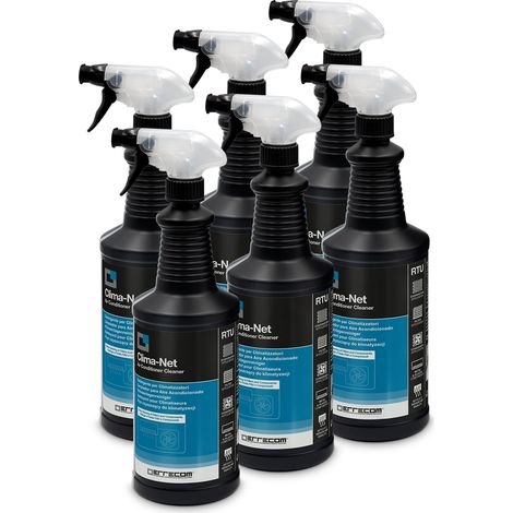 Errecom Clima-Net, Detergente per Climatizzatori, Filtri, Batterie Alettate, Deflettori e Unità esterne, Pulizia Profonda Condizionatore, Rimuove Sporco e Cattivi Odori, 6 flaconi x 1 L (1/5)