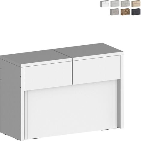 Banco extensible 66 - 290 cm para mesa de comedor consola Pratika A - Blanco brillante